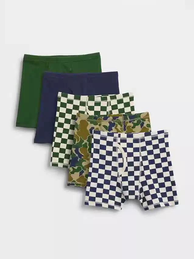Kids Organic Stretch Cotton Boxer Briefs (5-Pack)
