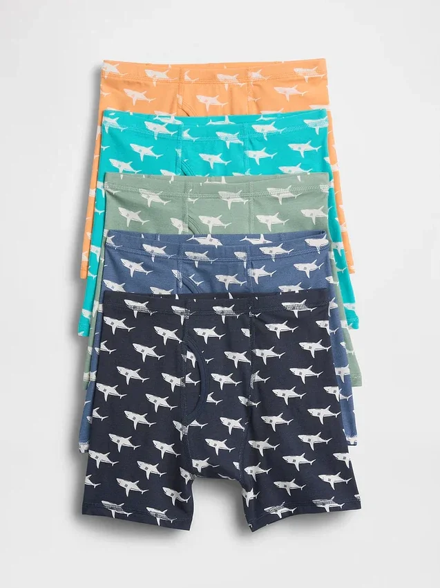 Kids Organic Stretch Cotton Boxer Briefs (5-Pack)