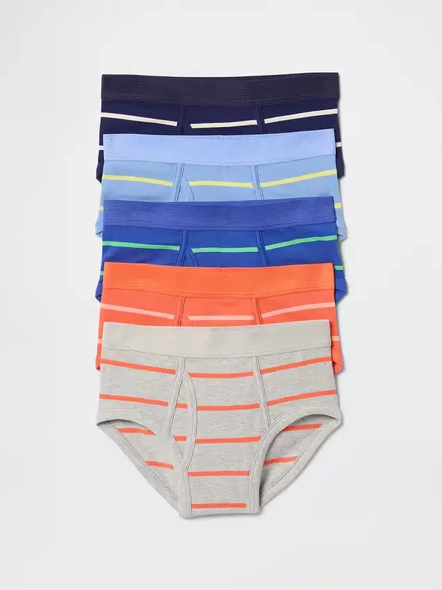 Kids Organic Stretch Cotton Briefs (5-Pack)