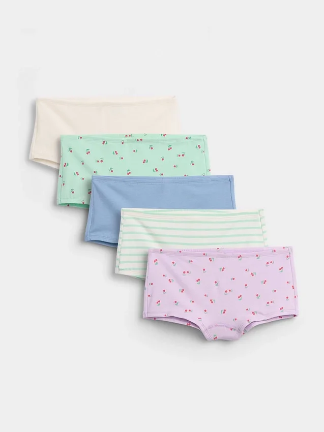 Kids Organic Stretch Cotton Hipster Briefs (5-Pack)