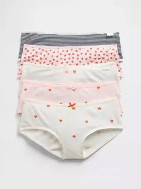 Kids Organic Stretch Cotton Hipster Briefs (5-Pack)