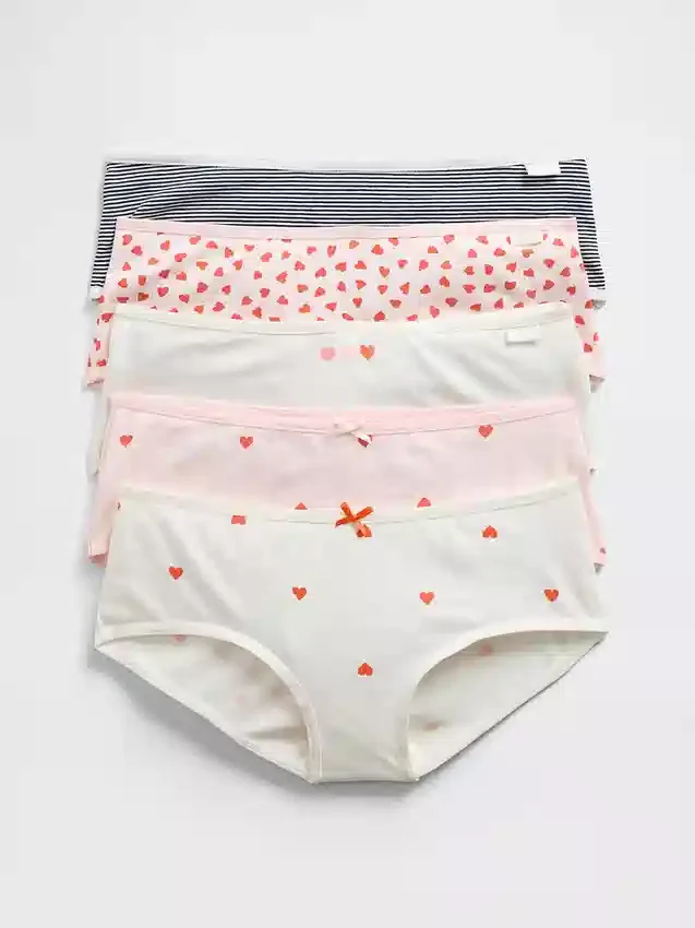 Kids Organic Stretch Cotton Hipster Briefs (5-Pack)