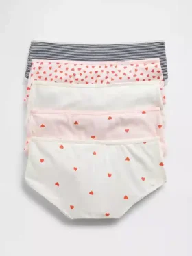 Kids Organic Stretch Cotton Hipster Briefs (5-Pack)