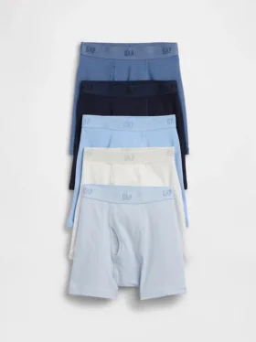 Kids Organic Stretch Cotton Logo Boxer Briefs (5-Pack)