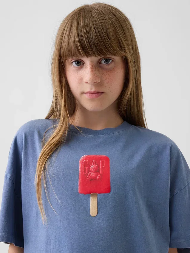 Kids Oversized Boxy Graphic T-Shirt