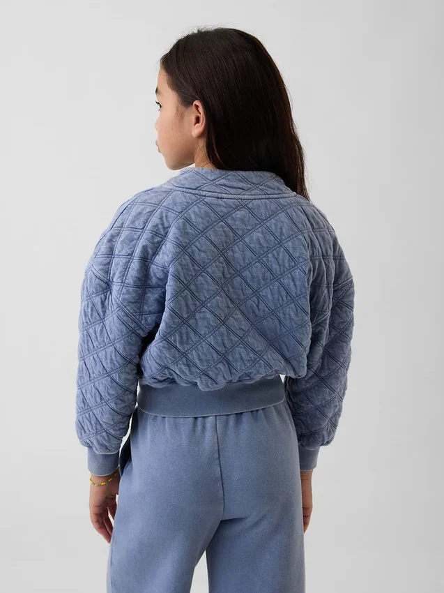 Kids Oversized Quilted Zip Jacket