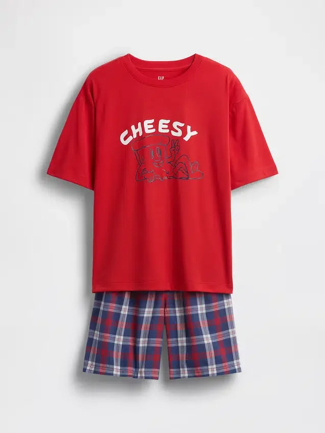 Kids Oversized Recycled Pj Short Set