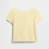 Kids Pointelle Rib Button-Front T-Shirt