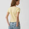Kids Pointelle Rib Button-Front T-Shirt