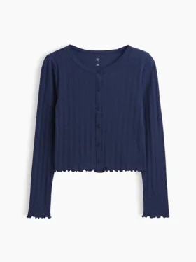 Kids Pointelle Rib Cardigan