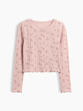 Kids Pointelle Rib Cardigan