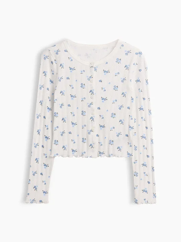 Kids Pointelle Rib Cardigan