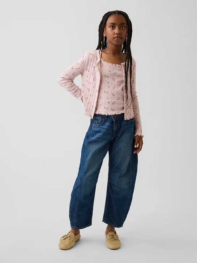 Kids Pointelle Rib Cardigan