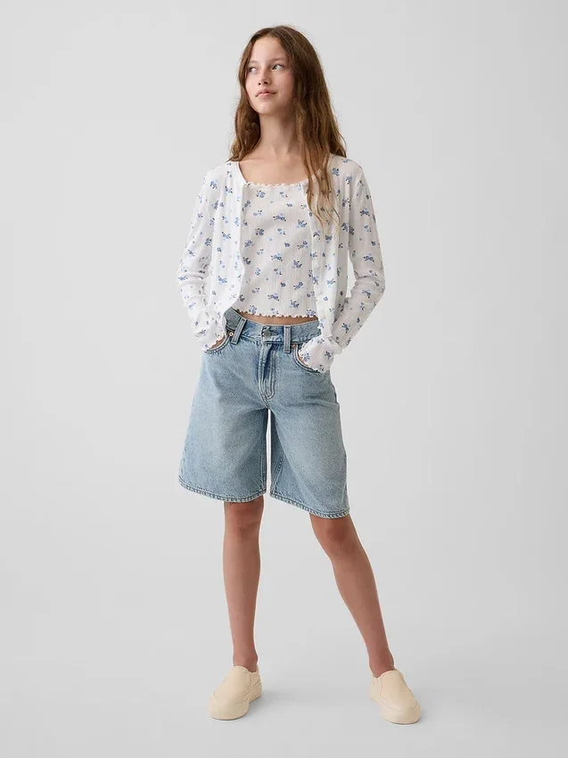 Kids Pointelle Rib Cardigan