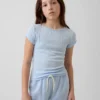Kids Pointelle Rib Fitted T-Shirt