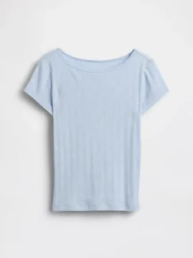 Kids Pointelle Rib Fitted T-Shirt