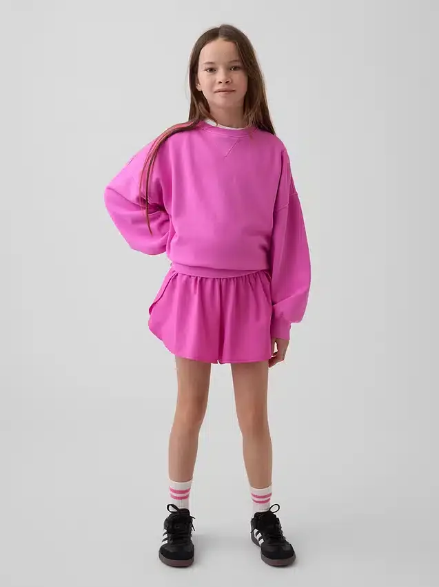 Kids Quick-Dry Butterfly-Hem Run Shorts
