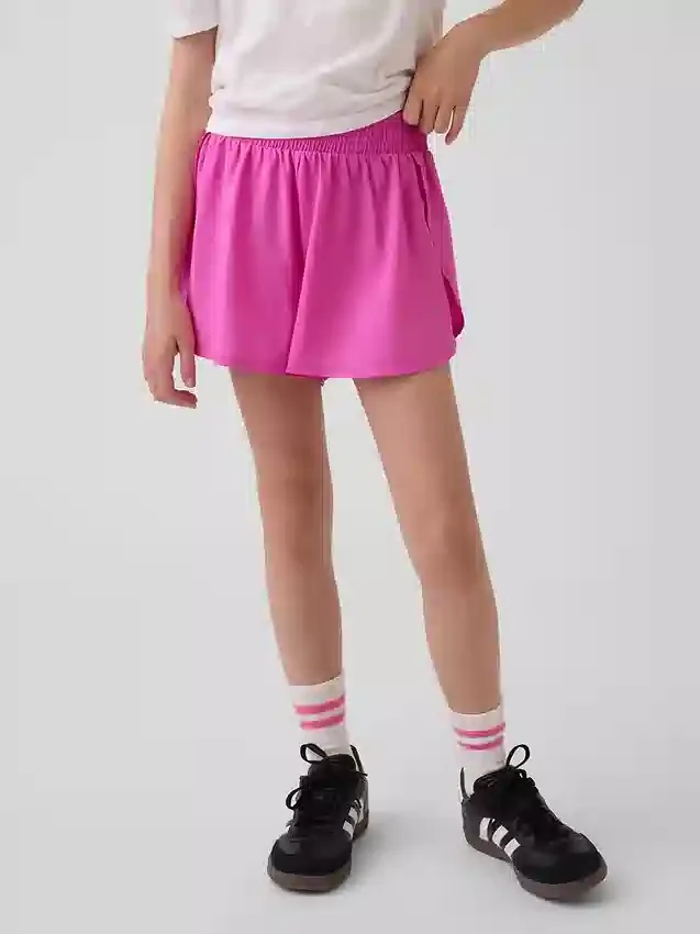 Kids Quick-Dry Butterfly-Hem Run Shorts