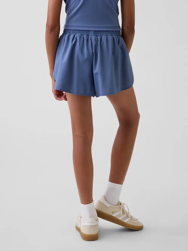 Kids Quick-Dry Butterfly-Hem Run Shorts