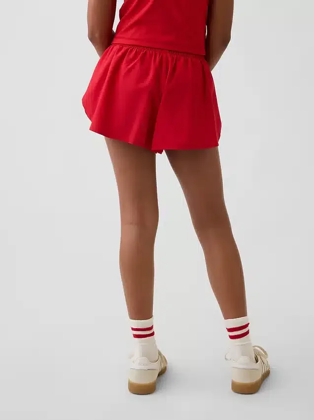 Kids Quick-Dry Butterfly-Hem Run Shorts