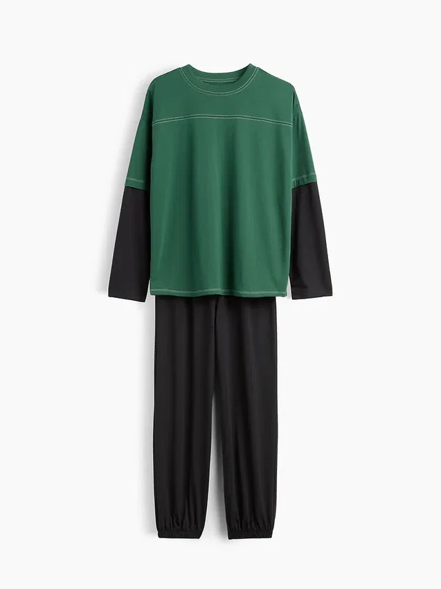 Kids Recycled Colorblock Pj Set