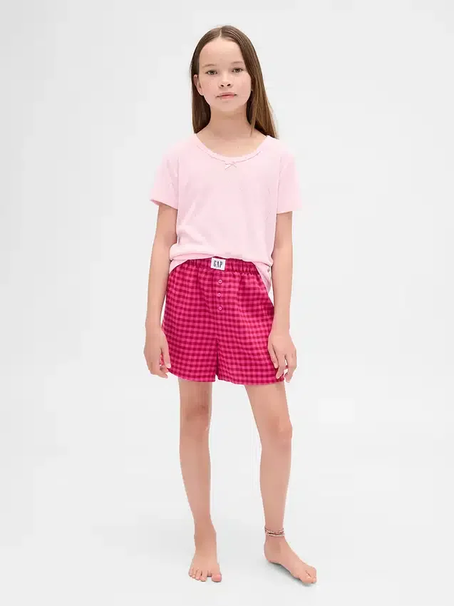 Kids Recycled Flannel Pj Boxer Shorts