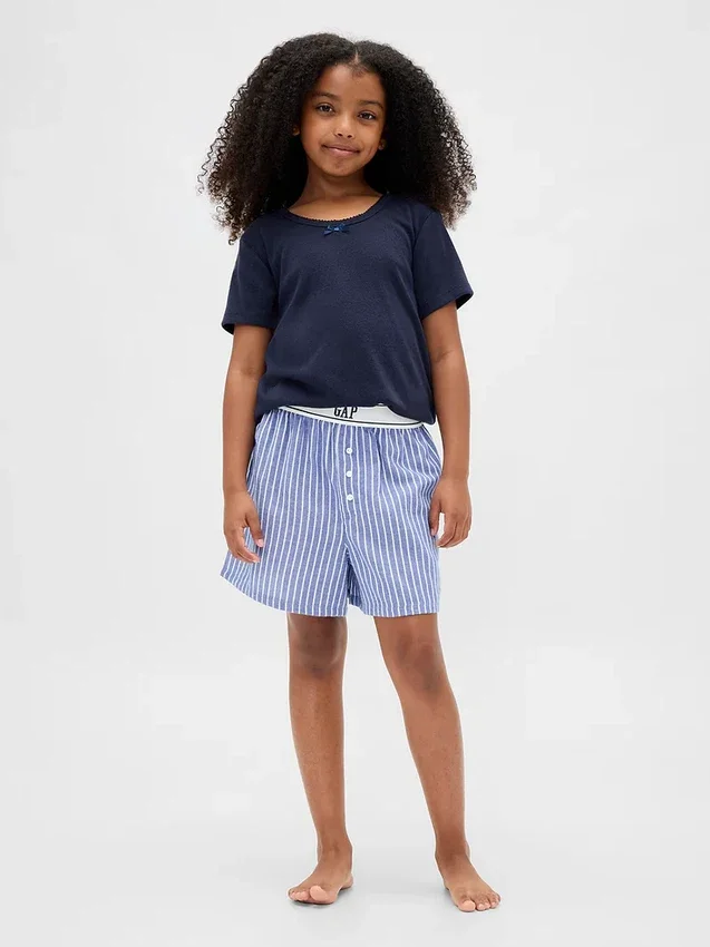Kids Recycled Flannel Pj Boxer Shorts