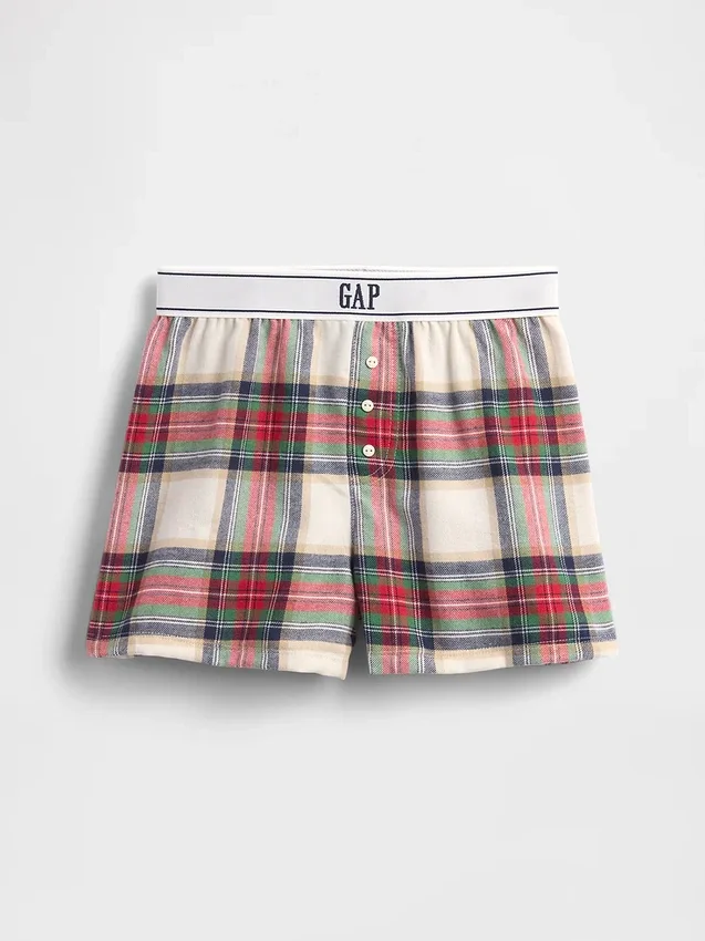 Kids Recycled Flannel Pj Boxer Shorts