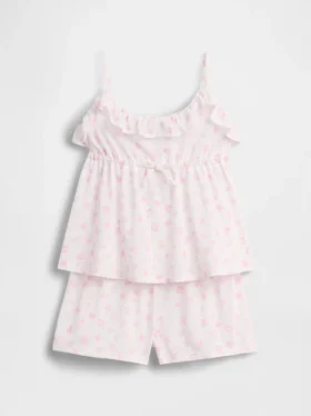 Kids Recycled Pj Ruffle Cami Short Set