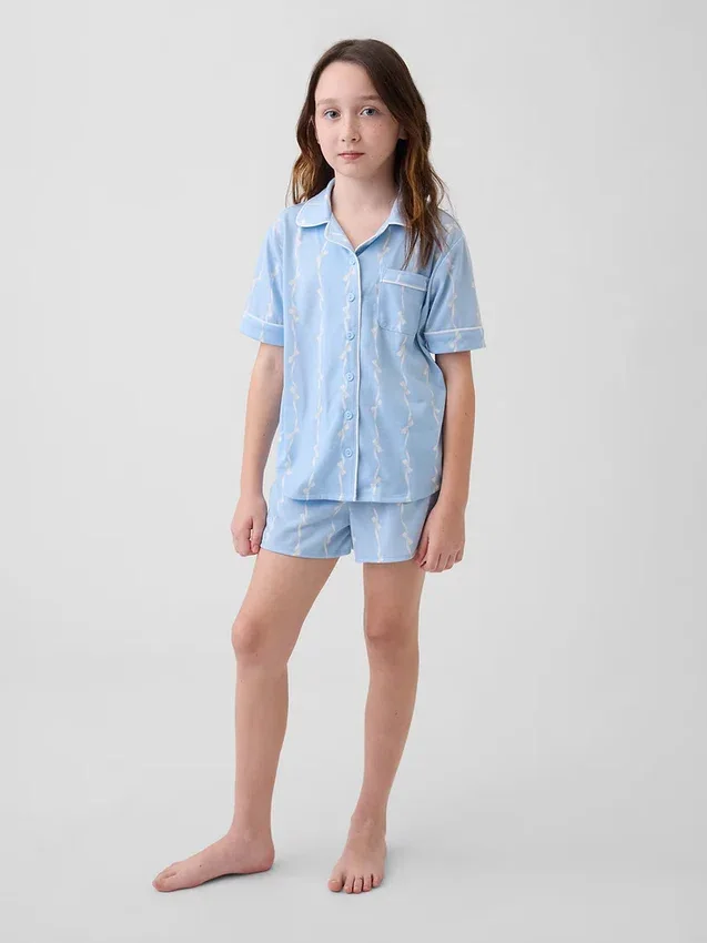 Kids Recycled Pj Short Set