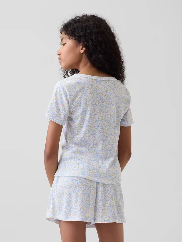 Kids Recycled Pointelle Pj Shorts