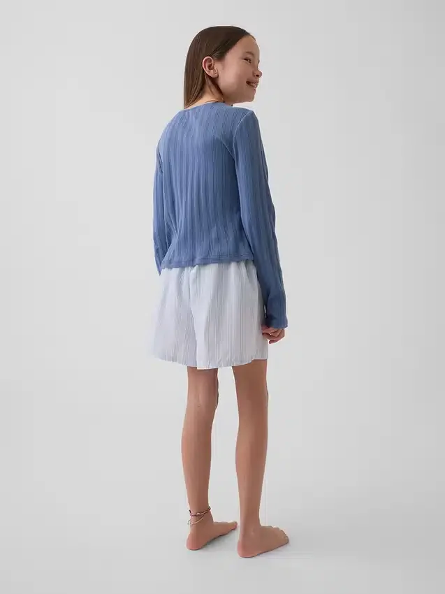 Kids Recycled Poplin Pj Boxer Shorts