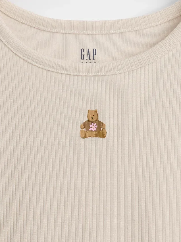 Kids Recycled Rib Brannan Bear Pj Short Set