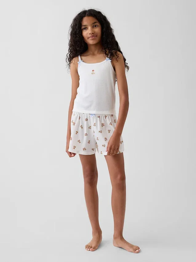 Kids Recycled Rib Pj Shorts