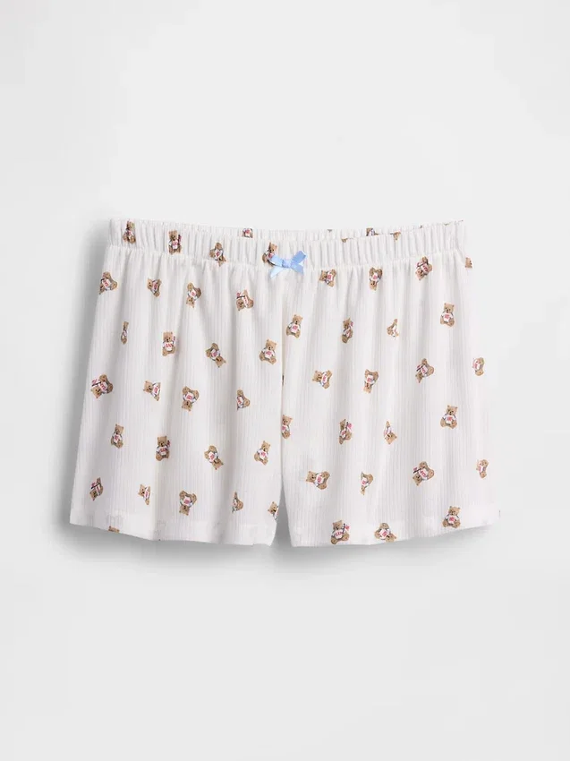Kids Recycled Rib Pj Shorts