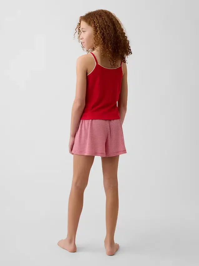 Kids Recycled Rib Pj Shorts