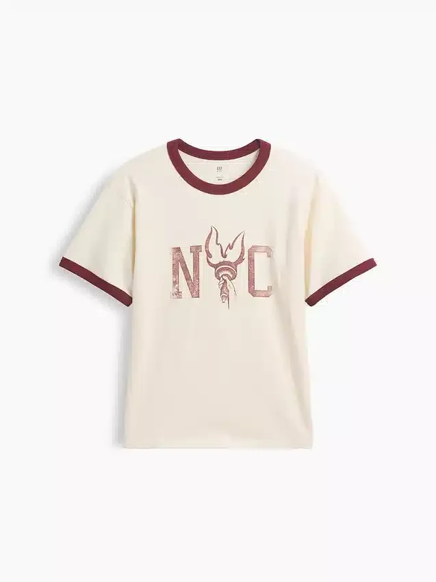 Kids Relaxed New York Graphic Ringer T-Shirt
