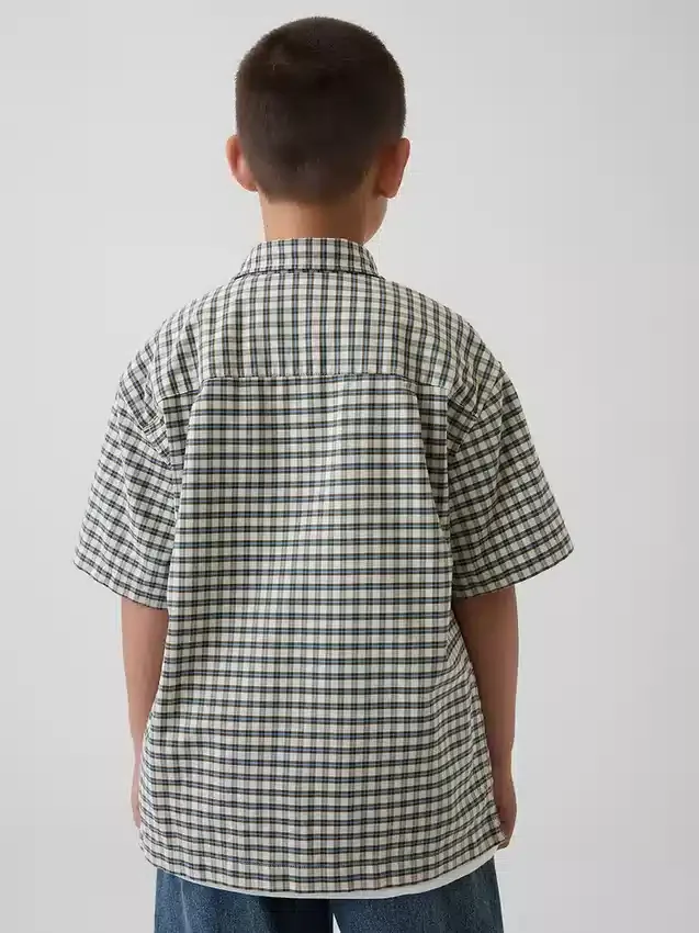 Kids Relaxed Plaid Oxford Shirt