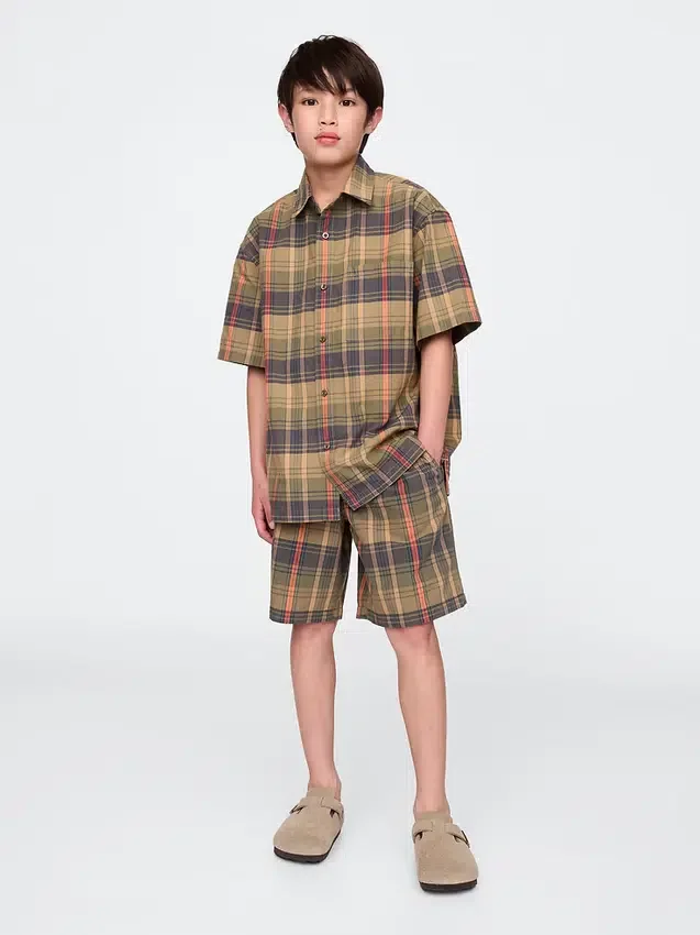 Kids Relaxed Plaid Shirt