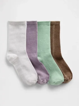 Kids Rib Crew Socks (4-Pack)