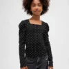 Kids Rib Puff-Sleeve Top
