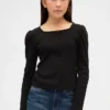 Kids Rib Puff-Sleeve Top