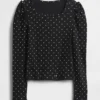 Kids Rib Puff-Sleeve Top