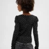 Kids Rib Puff-Sleeve Top