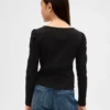 Kids Rib Puff-Sleeve Top