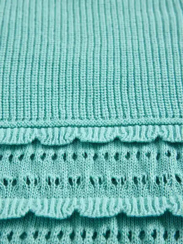 Kids Scalloped Mixed-Stitch Sweater