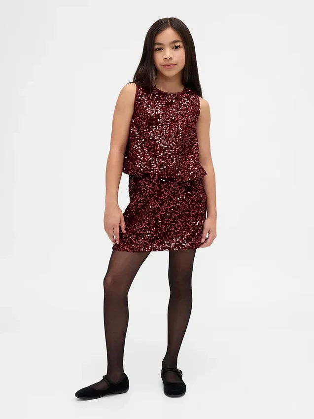 Kids Sequin Mini Skirt