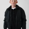 Kids Sherpa-Lined Canvas Bomber Jacket