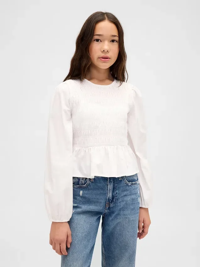 Kids Smocked Peplum Top