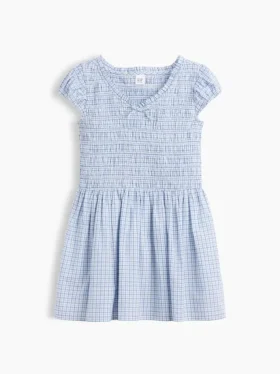 Kids Smocked Print Dress
